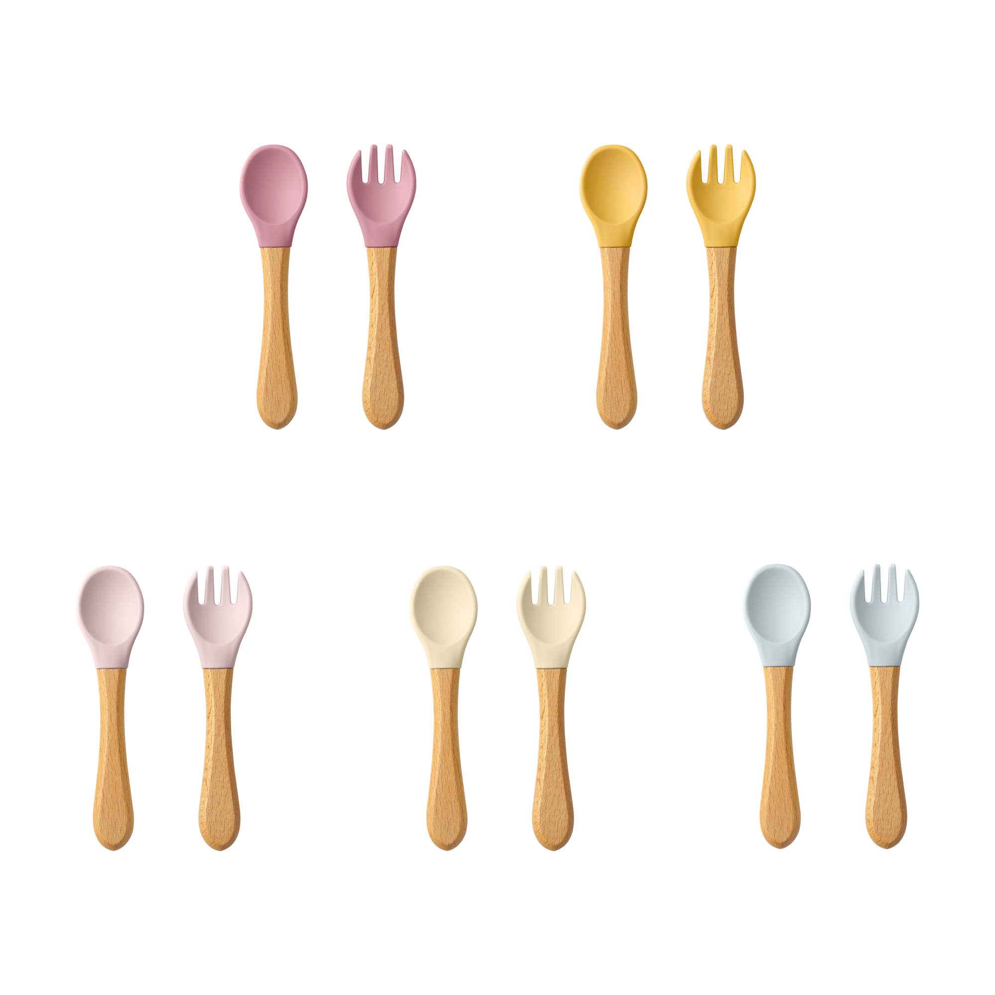 Baby Food Guide - Ensemble d'ustensiles cuillères d'apprentissage pour bébé,